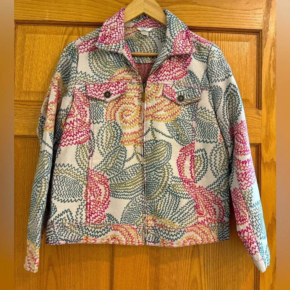 Christopher & Banks Multi Colored Stitch Coat